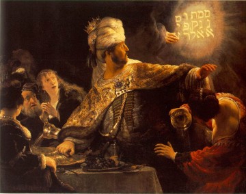 Belshazzars Feast Rembrandt Peinture à l'huile